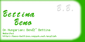bettina beno business card